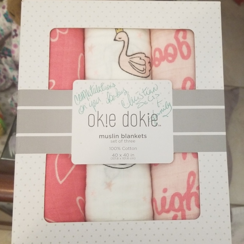 New Okie Dokie muslin blankets
